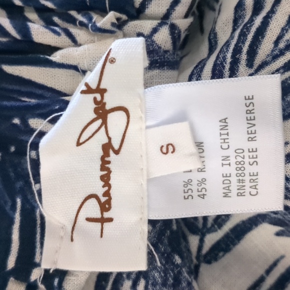 Small Linen Blend Panama Jack Tropical Palm Skirt Blue Skirt - Picture 3 of 11